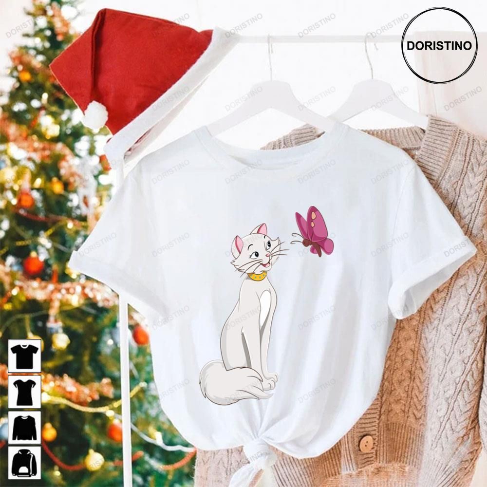 Cat And Butterfly The Aristocats Awesome Shirts